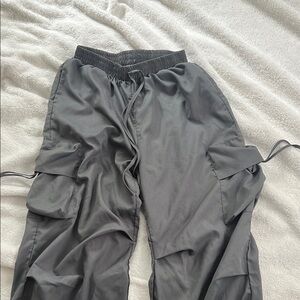 SHEIN Gray Cargo Pants with Relaxed Fit and Elastic Waistband